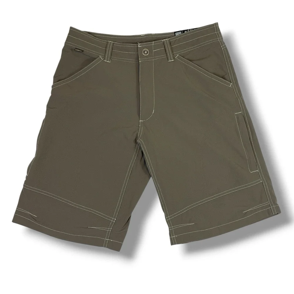 Kuhl Renegade Men 32 Hiking Shorts Brown Stretch Contrast Stitch 11" Inseam - Picture 1 of 12